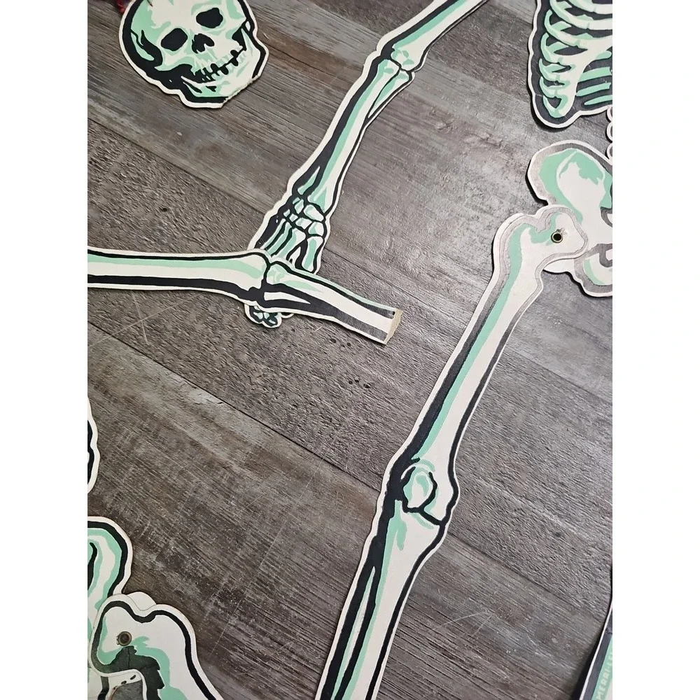 3 vintage Rare Beistle Halloween Party Decoration Cutouts joint posable 2 Skelet